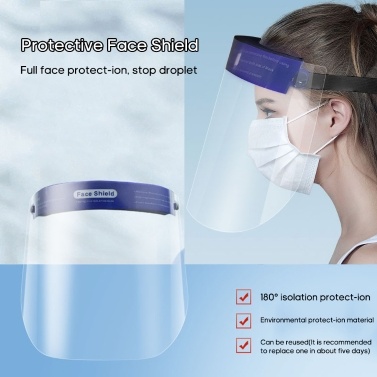 1PC Safety Face Shield 0.25MM Thickness Anti Splash Transparent Face-Mask Dust-proof Full Face Protector