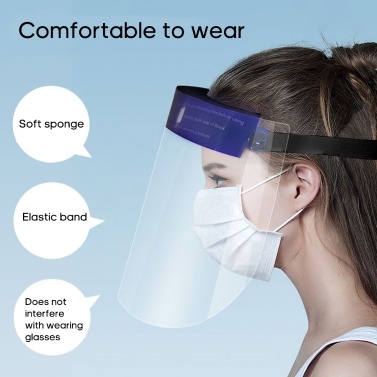 1PC Safety Face Shield 0.25MM Thickness Anti Splash Transparent Face-Mask Dust-proof Full Face Protector