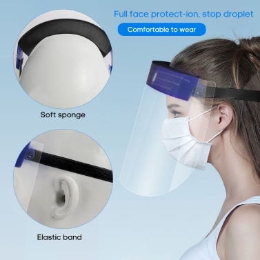 1PC Safety Face Shield 0.25MM Thickness Anti Splash Transparent Face-Mask Dust-proof Full Face Protector